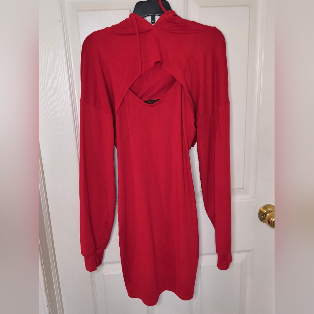 Elegant Red 2pc Sleeveless Dress